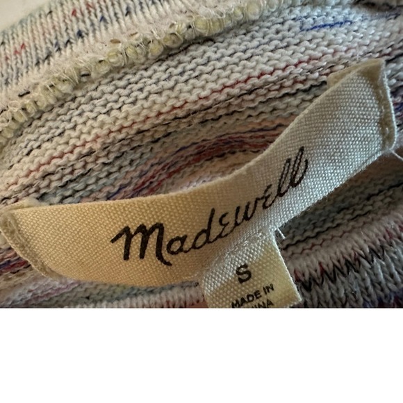 Madewell Balloon Sleeve Cropped Crewneck Top Sz S Rainbow Stripe Bubble Sleeve - Picture 3 of 11